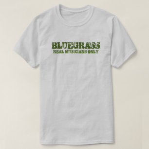 Camiseta Música Bluegrass Músicos reais apenas texto duro