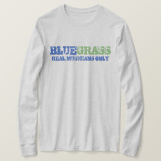 Camiseta Música Bluegrass Músicos reais apenas texto duro