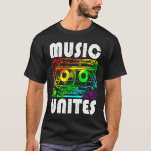Camiseta Música Cassete de Música Nos Une Todos Os 80 90 Re