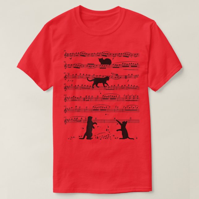 Camiseta Música Cat Lover Noite Músico Engraçado Noções de  (Frente do Design)