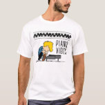 Camiseta Música Charlie Brown Schroeder<br><div class="desc">Veja este gráfico divertido Schroeder enquanto ele toca música em seu piano como a faixa de zague Charlie Brown.</div>