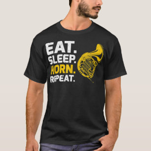 Camiseta Música Chifre Francesa Come Horn Sleep Repetir4