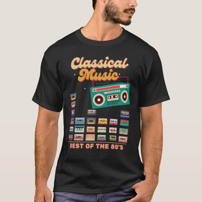 Camiseta Música Clássica Cassete de Fita Retron Tee (Frente)