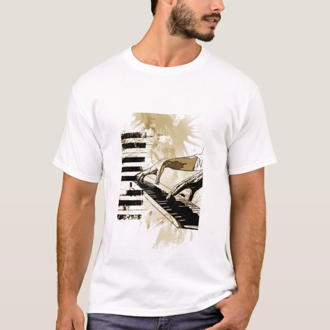 Camiseta música clássica do piano (Frente)