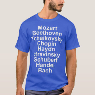 Camiseta Música Clássica Mozart Beethoven Chopin Bach