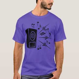 Camiseta Música com música alta mostrando músicas amigas
