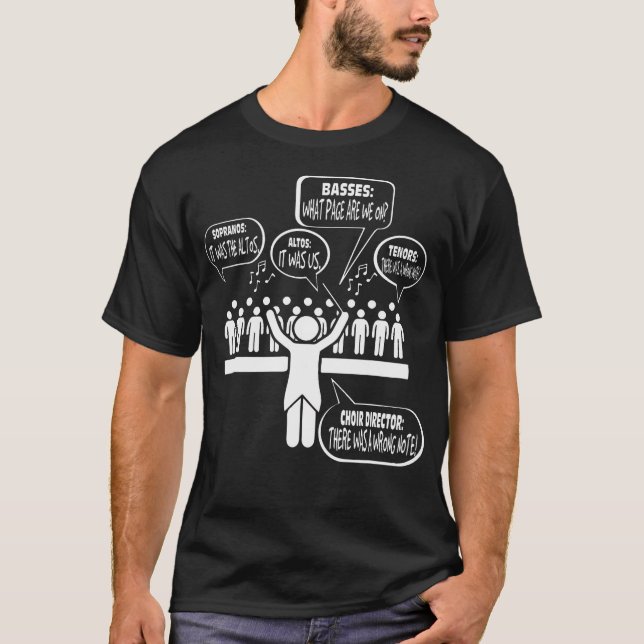 Camiseta Música Coral Cantando Membros Dando Engraçada Chri (Frente)