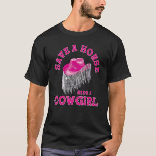 Camiseta Música Country de Cowgirl do Sul Estética Rosa Fof