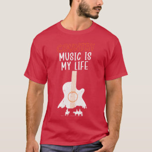 Camiseta Música Country é Minha Vida Cowboy Família Western