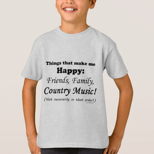 Camiseta Música country me torna feliz (Frente)