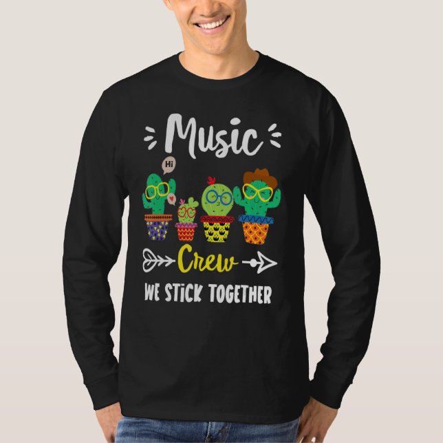 Camiseta Música Crew School Cactus Team Music Teacher Squad (Frente)