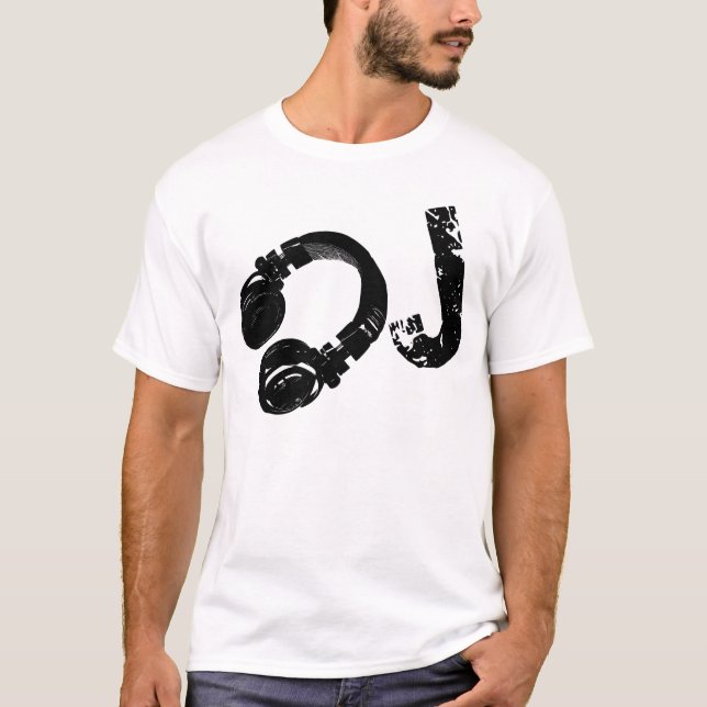 Camiseta música d.j. / fone de ouvido DJ (Frente)