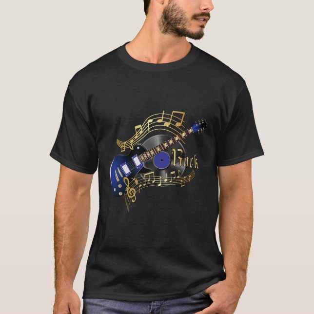 Camiseta Música da guitarra da rocha (Frente)