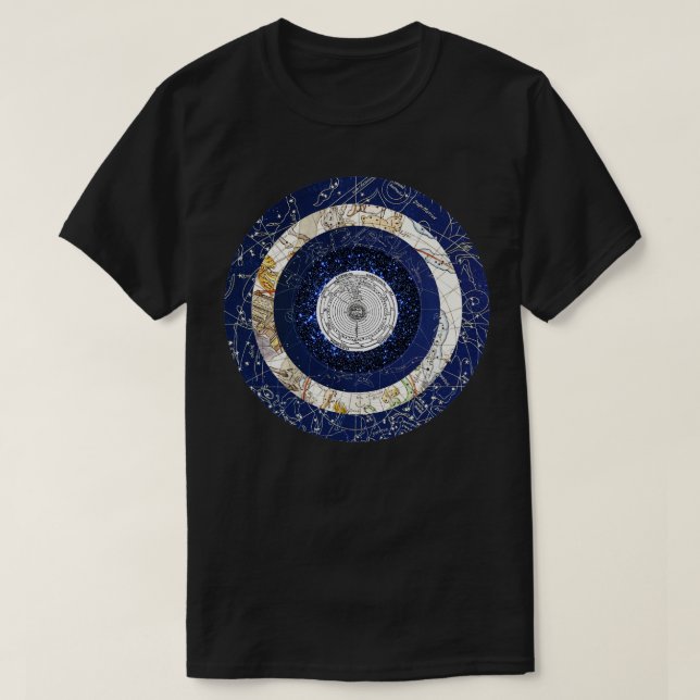 Camiseta Música das esferas (Frente do Design)