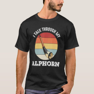 Camiseta Música de Alphorn suíço instrumento nos Alpes da S