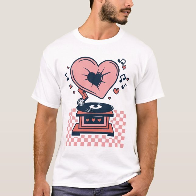Camiseta Música de Amor, Jogador de Gravação, Valentin (Frente)