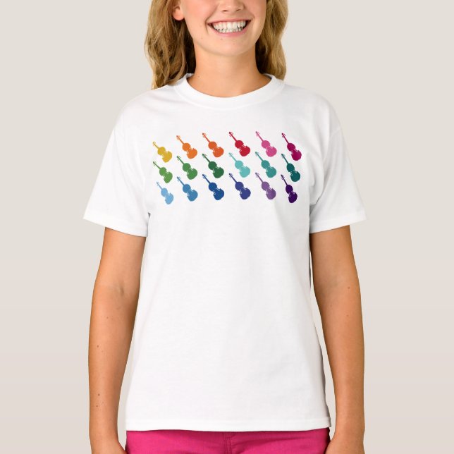 Camiseta Música de Array Divertido Colorida Violin (Frente)