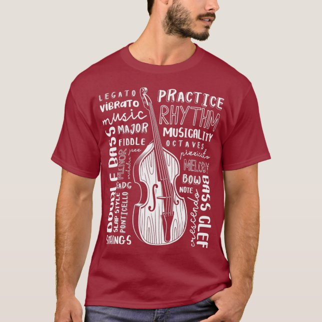 Camiseta Música de Bass Bass, Bass, de Arte em Nuvem (Frente)