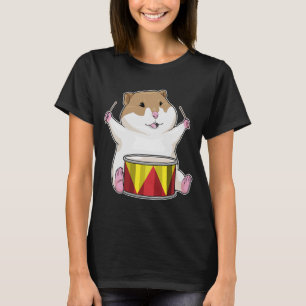 Camiseta Música de Bateria de Hamster Músico