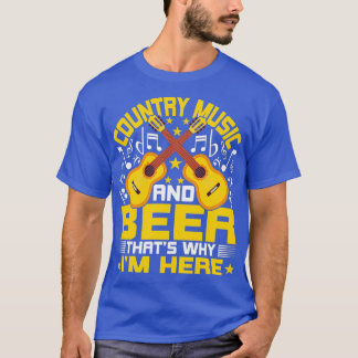 Camiseta Música De Campo E Cerveja Por Isso Estou Aqui Vint