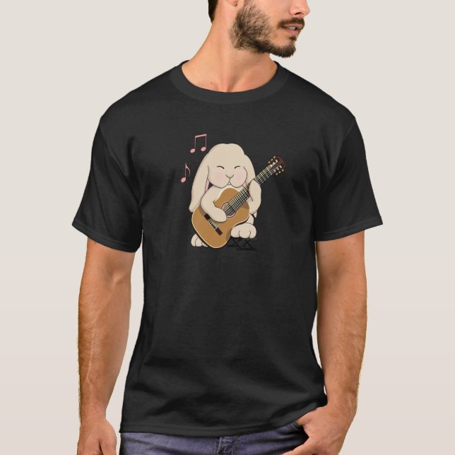 Camiseta Música de Coelho do Leitão Clássico Bonito (Frente)