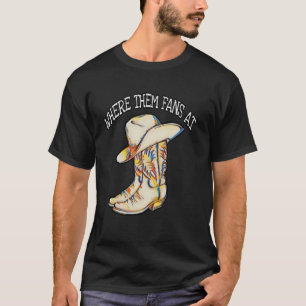 Camiseta Música de Dança de Linha Popular Com Chapéu de Cow