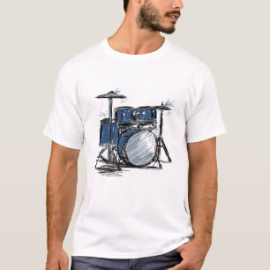 Camiseta Música de desenho do kit de tambor