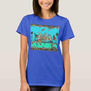 Camiseta MÚSICA DE FAZER MÉDIO ESTRANHO, azul de coelho