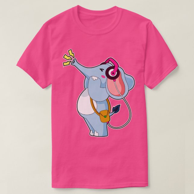 Camiseta Música de Fone de Ouvido de Elefante 2 (Frente do Design)