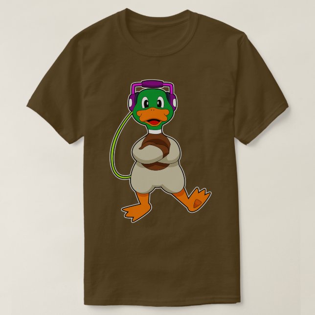 Camiseta Música de fone de ouvido Duck 1 (Frente do Design)