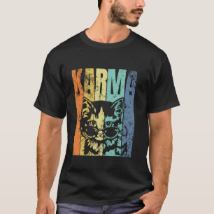 Camiseta Música de Gato Vintage Gato Kármico Fofo Amante de