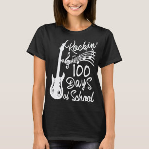 Camiseta Música de Guitarra 100 Dias de Escola Rockin '100º