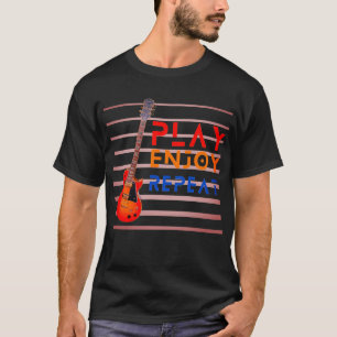 Camiseta música de guitarra desfruta de réplica
