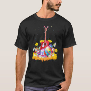 Camiseta Música de Guitarra Ovo de Páscoa Guitarra Domingo