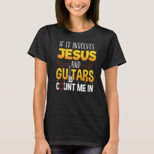 Camiseta Música de Guitarra Se Envolve Jesus E Contam Guita