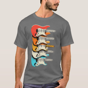 Camiseta Música de Guitarra Vintage Rock and Roll retrô