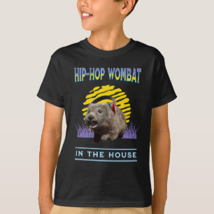 Camiseta Música de Hip Hop Engraçada do Wombat Humor