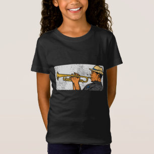 Camiseta Música de Jazz com Trumpet Retro Trumpet