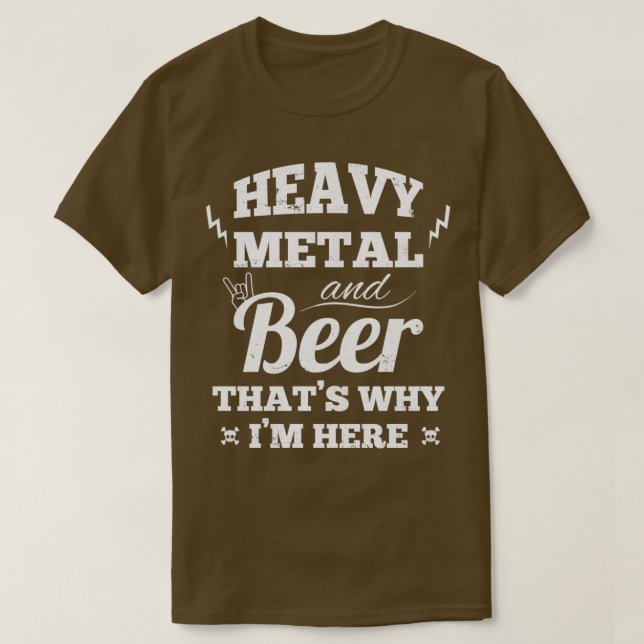 Camiseta Música de metal pesado e cerveja 2 (Frente do Design)