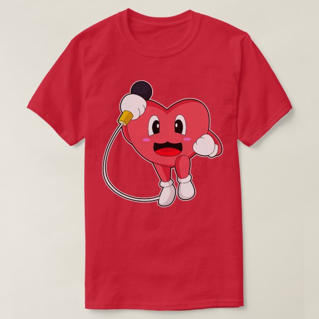 Camiseta Música de microfone de cantor de coração (Frente do Design)
