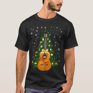 Camiseta Música De Natal De Guitarra Gráfico Para Mulheres
