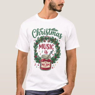 Camiseta Música de Natal é Pote de Geleia de Pinheiro Coroa