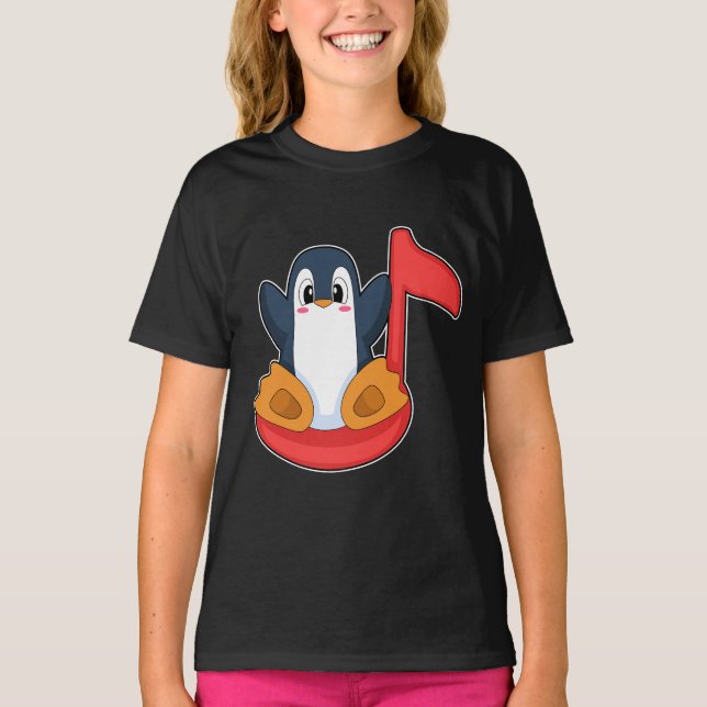 Camiseta Música de nota muiscal pinguim (Frente)