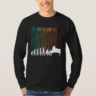 Camiseta Música de Piano de Evolução Teclado Orquestra