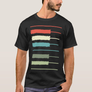 Camiseta Música de Piano Fofa Piano Gravata Tocador de Tecl
