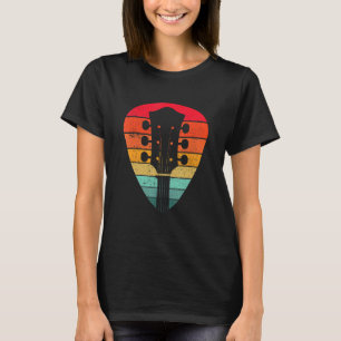 Camiseta Música de Plectro de Guitarra Retro