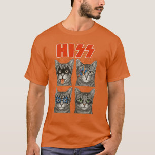 Camiseta Música de Rock de Gato Retro Concerto Banda Guitar