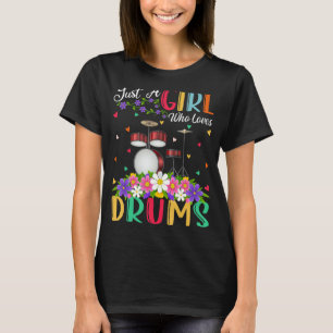 Camiseta Música De Tambor Apenas Uma Menina Que Ama Tambore
