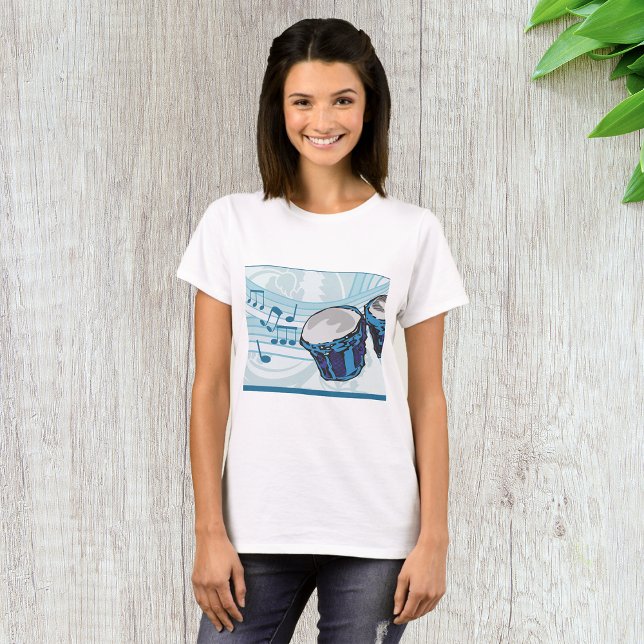 Camiseta Música de tambor Blue Bongo (Criador carregado)