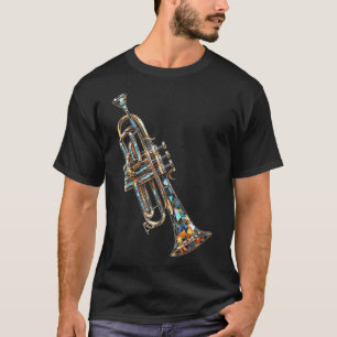 Camiseta Música de Trompete Motivo Arte Trompete